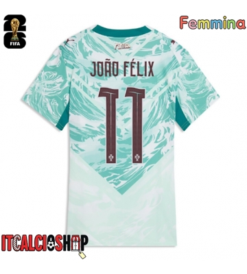 Portogallo Joao Felix #11 Seconda Maglia Femmina Mondiali 2026 Manica Corta